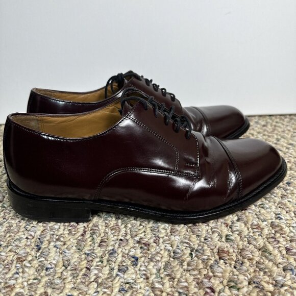 Bostonian Mens SIZE 10 W BURGUNDY Leather Outsole Classics LUXE Oxford Shoes - Picture 8 of 10